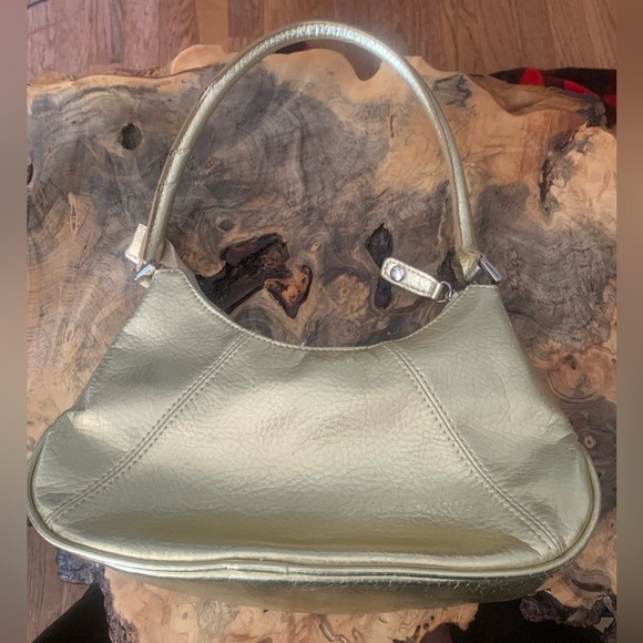 Vintage Y2K Gold Metallic Shoulder Bag Purse - Picture 2 of 10
